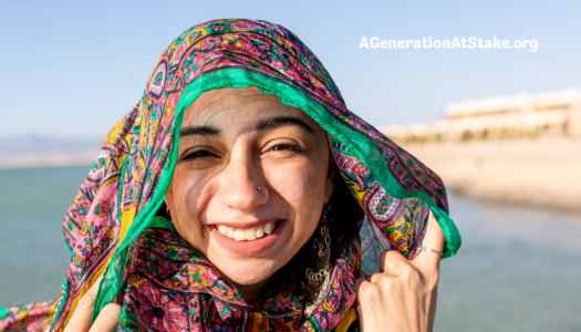 Smiling girl with headscarf